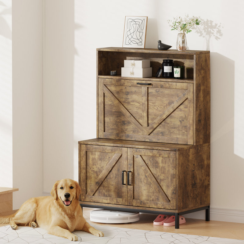  Wooden Shoe Cabinet With Flip Drawer And Doors, Narrow Shoe Rack Organizer Cabinet For Classified Storage, Farmhouse Shoe Storage Cabinet For Entryway, Living Room (Brown)