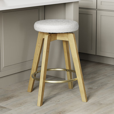 16" W Upholstered Swivel Counter Stool