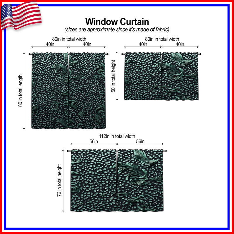 Rideaux occultant à motif de feuilles Axat, 40in x 52in - 2 panels, Sheer