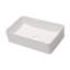 Lavabo-vasque rectangulaire en porcelaine vitrifiée blanche de 53 x 36 cm (21 x 14 po), grand lavabo à poser avec bonde de 4,4 cm (1,75 po) pour salles de bains principales
