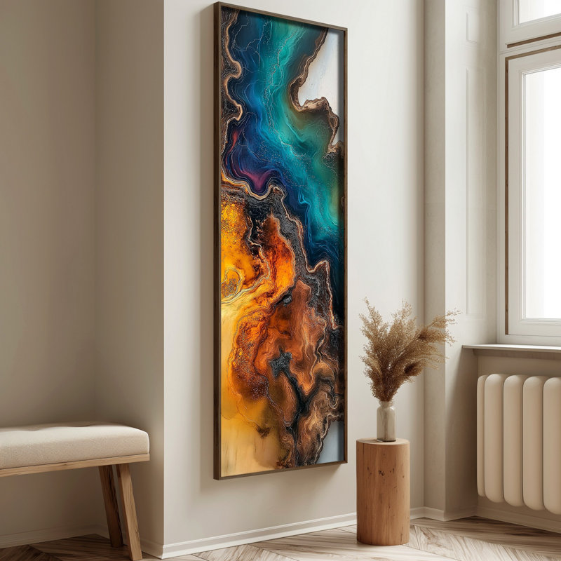 Elegant Decorative Framed MDF Painting, 15.7 x 47.2 x 0.1 inches | 100% MDF with 3 mm Thickness, 100% Pine Wood Frame | UV Printed Artwork for Home Decor, Living Room, Office, Modern Aesthetic