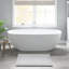 Tapis de bain réversible 100% coton 24 x 60 po 3000 g / m² gris - supérieur, lavable à la machine, pour une utilisation à long terme pour un luxe doux et dense, velours moyen, durable-642271801