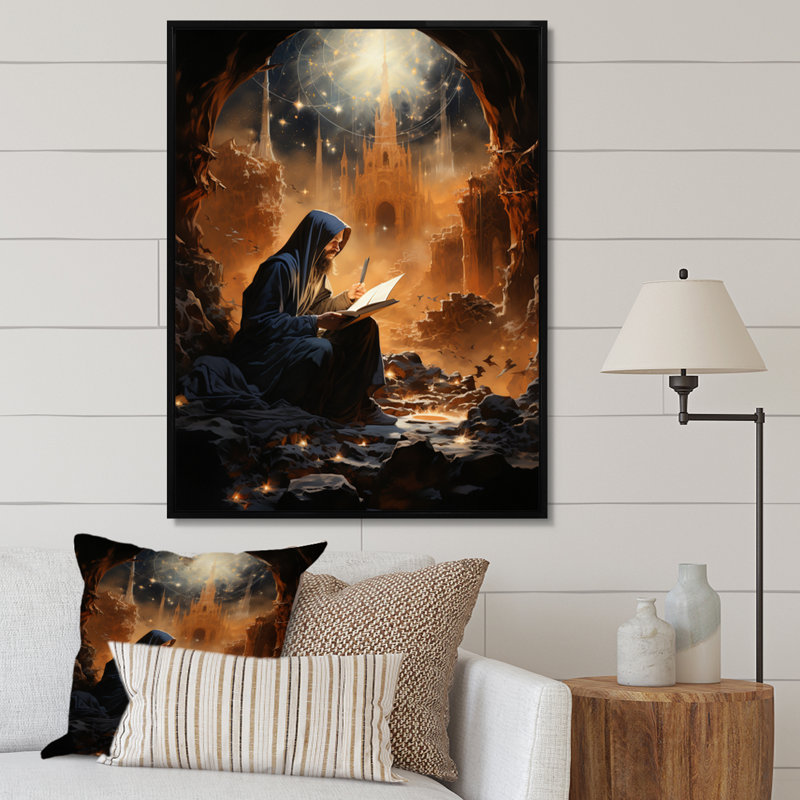 Jacere l'Islam Art Quran Revelation II - impression, H 32 po x l 16 po x P 1 po, Cadre flottant noir