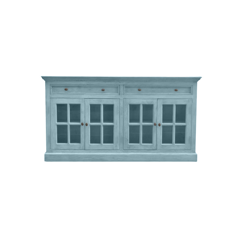 Traditional 70" Sideboard buffet with drawers, Interesting Aqua