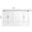 Meuble-lavabo blanc 60 po. Armoire de rangement abondante - 4 portes à fermeture douce et 5 tiroirs
