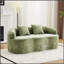 Canapé incurvé vert avec accoudoir rond, canapé à compression avec 2 coussins, crème pour petits espaces, sans assemblage