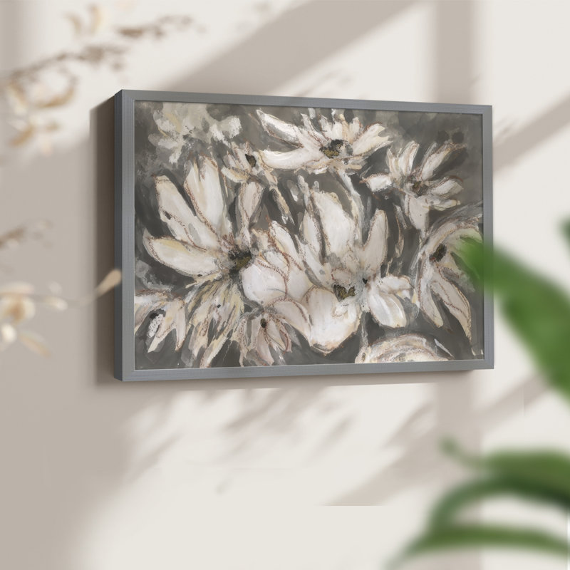 Magnolia embelli I - impression encadrée - réversible, H 8 po x l 10 po, Gris