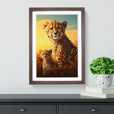 Cheetah Dadaism No.2 - Single Picture Frame Print on Wood