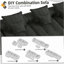 Canapé moderne très grand et modulaire, canapé doux en tissu de chenille lisse, avec 6 coussins décoratifs, 6 ensembles de canapés à patchwork, pas d'assemblage requis, noir
