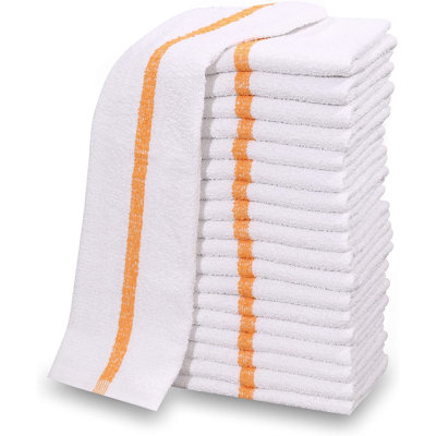 60 serviettes de cuisine en coton mélangé 60 pièces (5 douzaines) (60, rayures dorées)