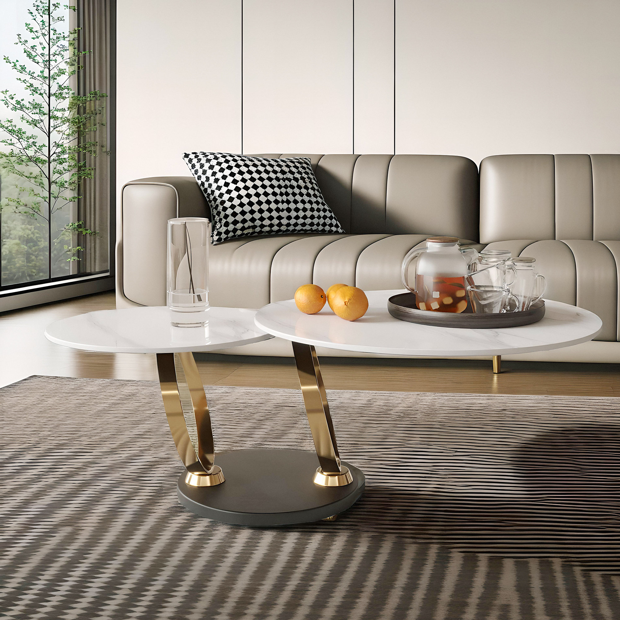 Mercer41 Round Coffee Table With Nesting - Wayfair Canada