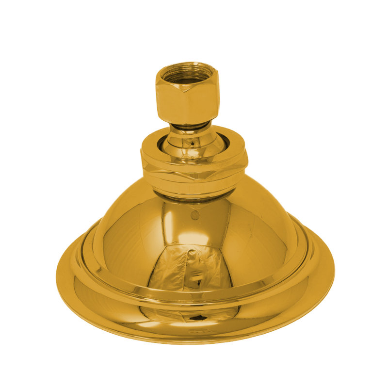 P0010 Shower Head 4" Diameter with 1.75 GPM, Unlacquered Polished Brass