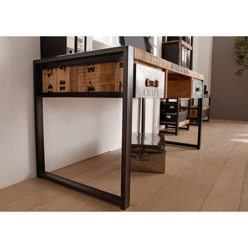 Factory Solid Wood Top Metal Base Writing Desk