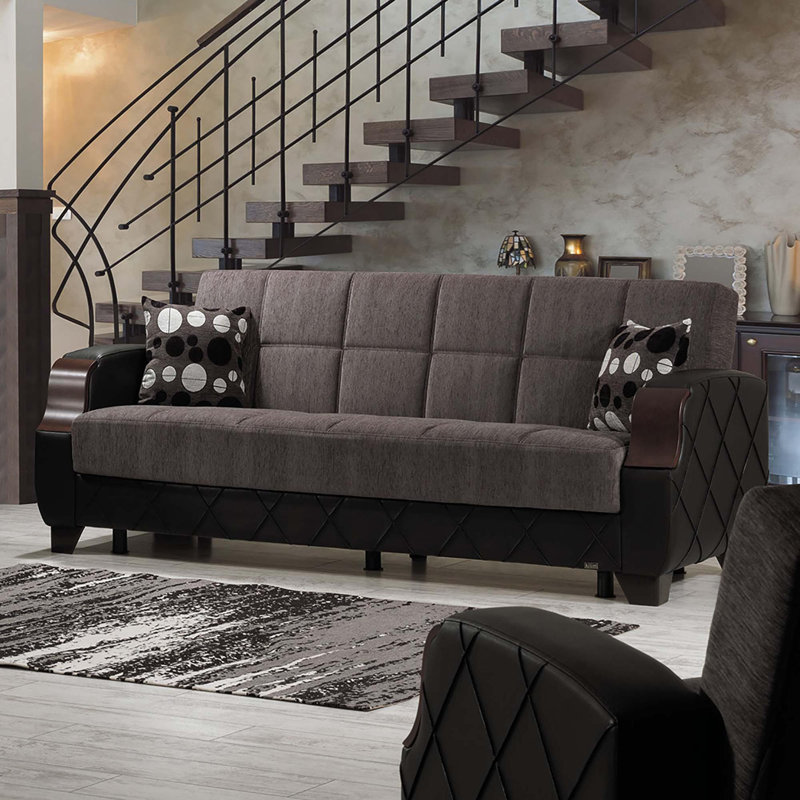 Upholstered Convertible Sofabed with Storage