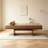Brown Upholstered Linen Blend Chaise Lounge