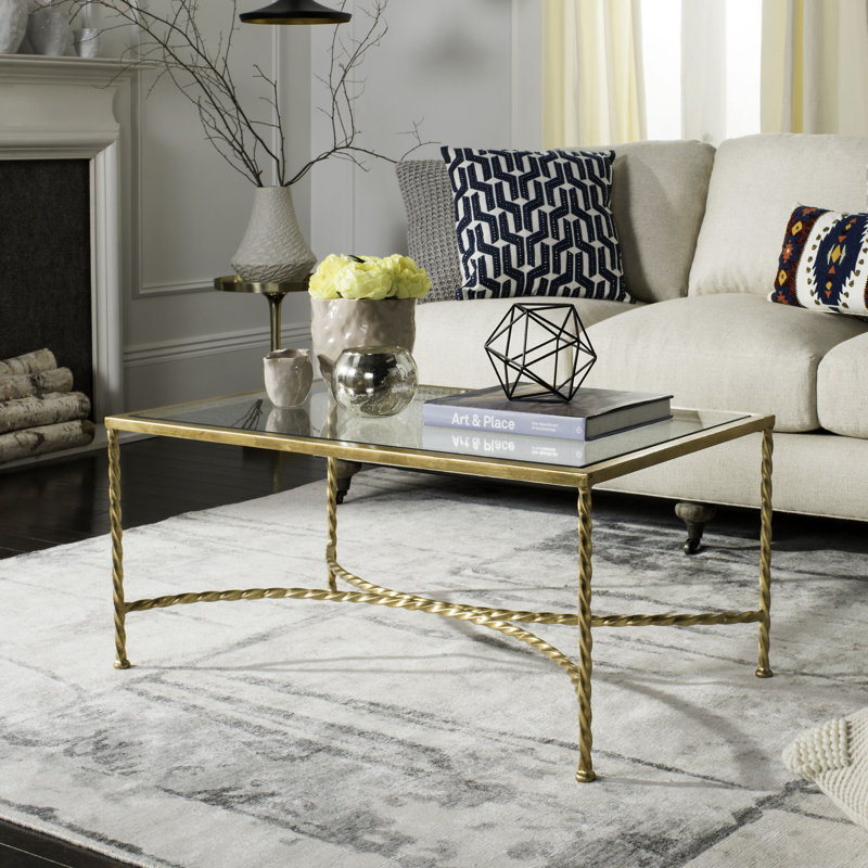 Vera Glass Cocktail Table, Gold
