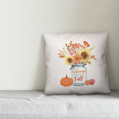  Welcome Beautiful Fall Throw Pillow
