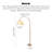 Zen-style metal fabric marble floor lamp