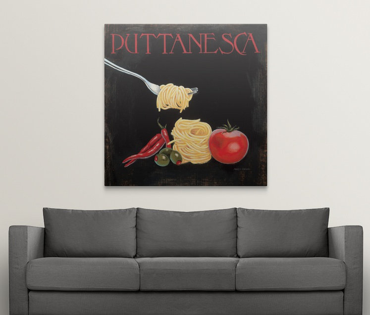 «Italian Cuisine I» par Marco Fabiano, affiche vintage, H 24 po x l 24 po x P 1,5 po, Toile