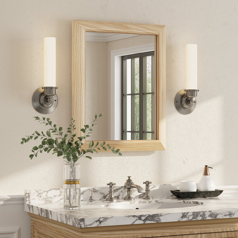Miroir mural Amara, 20 po x 16 po, Bois jaune clair