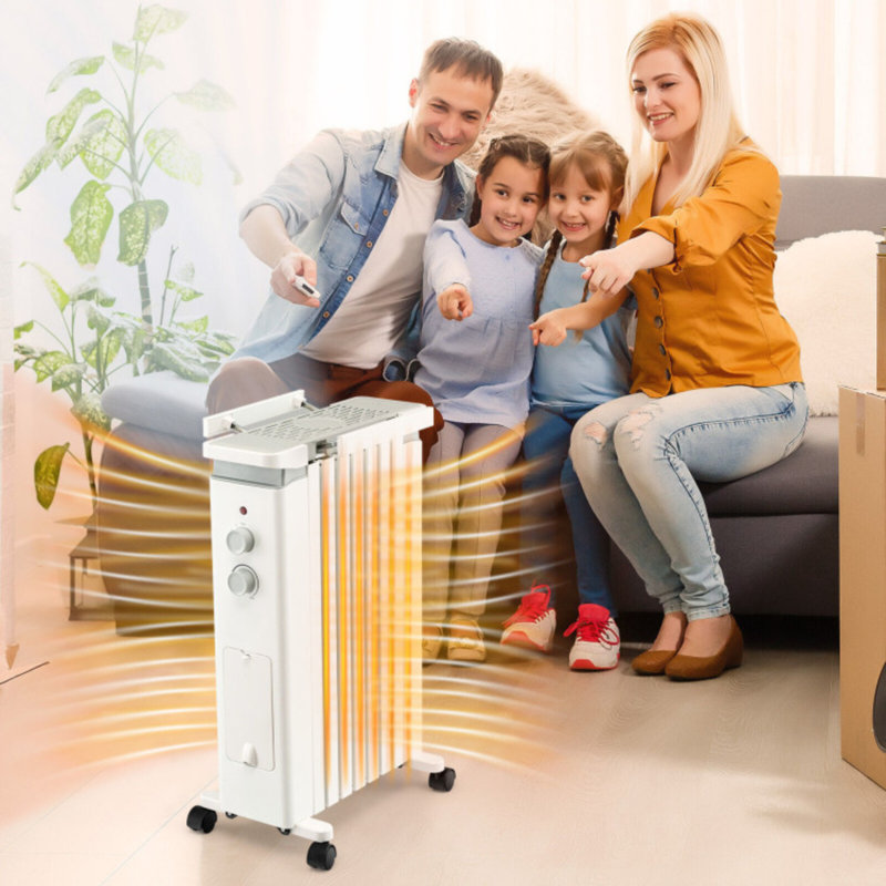 1500W 27 in. Portable Electric Space Heater with Humidification Box and 3 Heating Modes in White