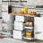 European Style Kitchen Island With Shelves - 3 Drawers, 2 Slide-Out Shelves, White, Rubber Wood Top, , Stylish Organization, 17"D X 50"W White On Wheels Tower Rack Drawer, Shelf, Internal Rack, Wood,-1439263198