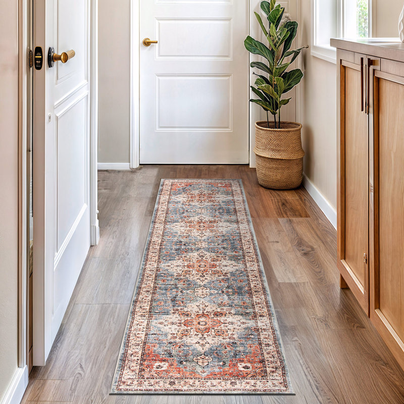 Nelda Washable Oriental Indoor Rug, 2'x6'