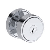 Vashon Keyed Entry Knob with Recessed Round Rose in Satin Nickel