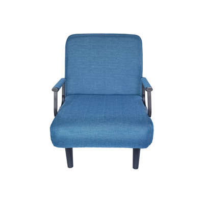 Fauteuil convertible au lit - tissu bleu, structure en métal, éponge à haute densité pour un rembourrage confortable en tissu de la sieste, verrouillage réglable, divers petits espaces idéaux
