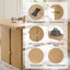 Table de salle à manger moderne en placage de bois massif de 67 po WAMPAT, table de cuisine pour 4 à 6 personnes avec un arc noir, table de salle à manger en bois robuste pour la salle à manger, la cuisine-720124272