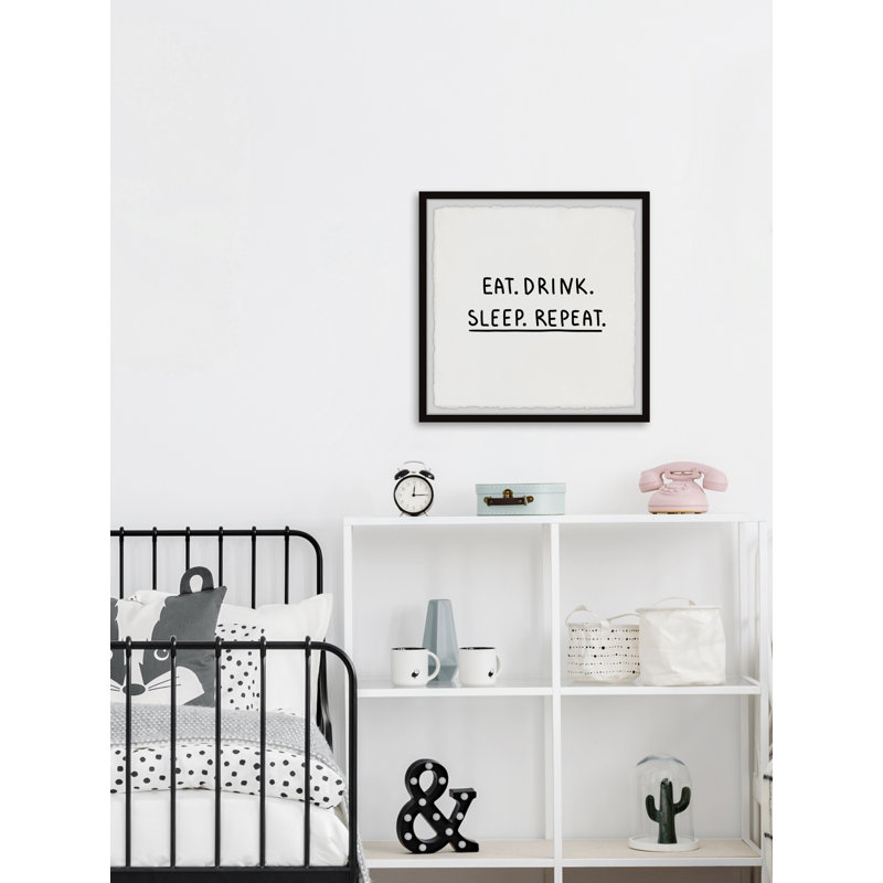 «Eat Drink Sleep», reproduction encadrée, H 24 po x l 24 po x P 1,5 po