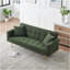 Canapé-lit 71,7 pouces en molleton vert, accompagné de deux charmants coussins décoratifs-1071312814