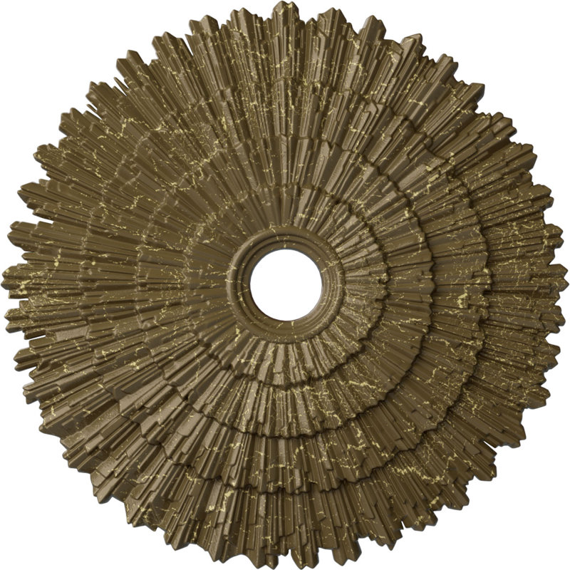 Endurathane Eryn Ceiling Medallion, 24 3/4"OD x 3 1/4"ID x 1 7/8"P (Fits Canopies up to 4"), Hand-Painted Mississippi Mud Crackle Finish