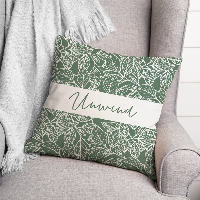 Floral Outdoor Throw Pillow, Green, 18" x 18"