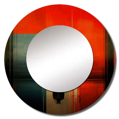 Lost In Simplicity II - Minimalism Wall Mirror, Modern Round Decorative Mirror, Printed Metal Art