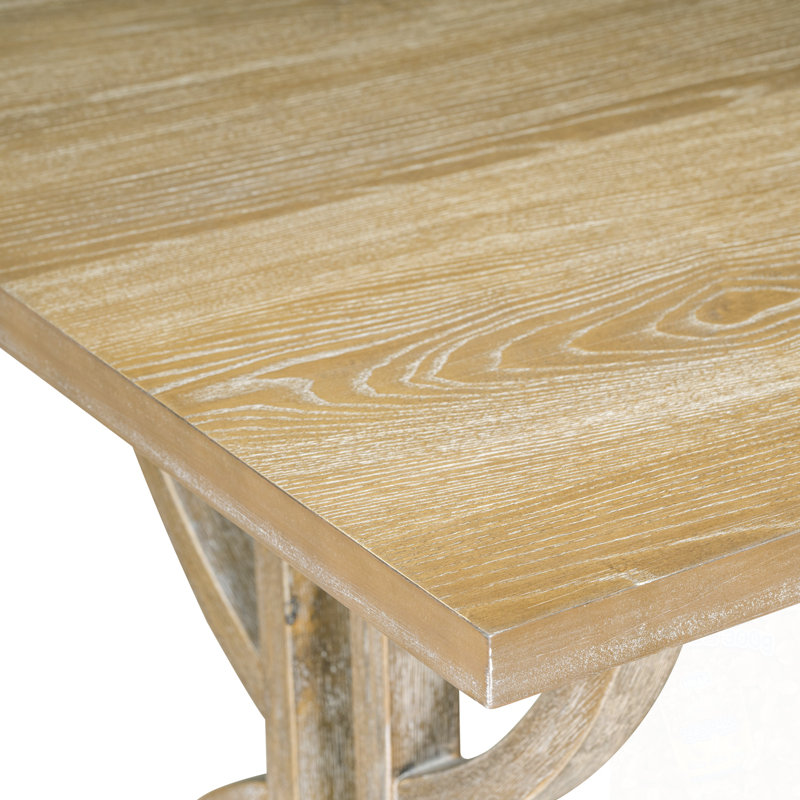 Ensemble de table de salle à manger 6 pièces avec 4 chaises rembourrées et 1 banc, Bois naturel délavé