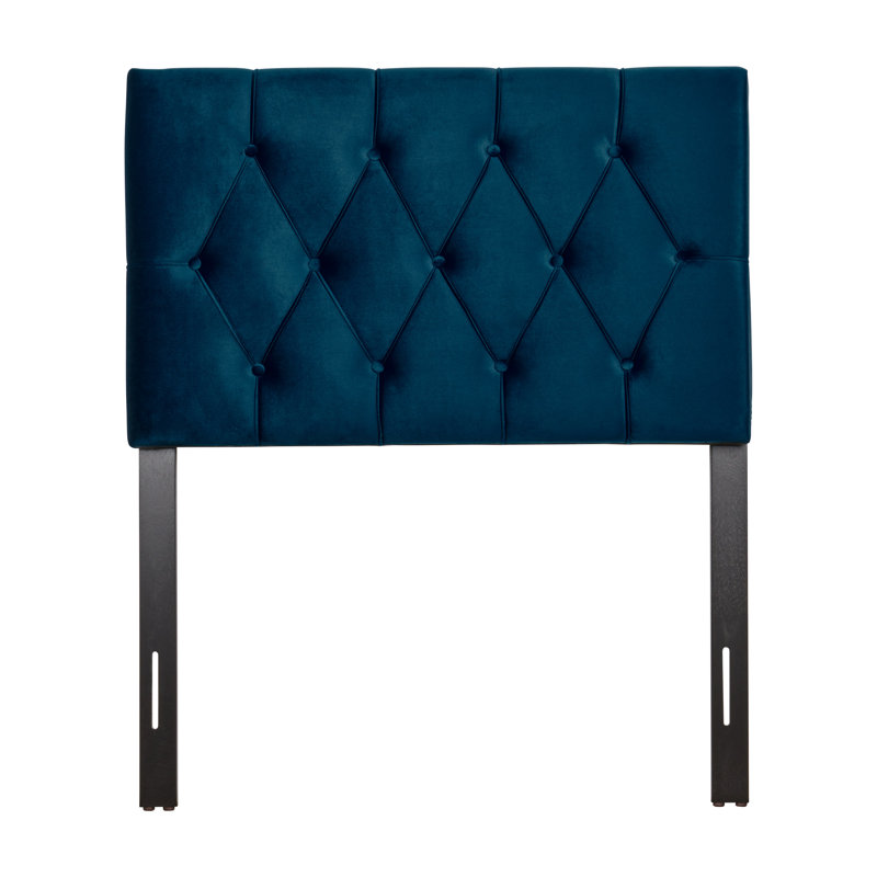 Tête de lit tapissier à panneau Krystal, Simple, Bleu marine