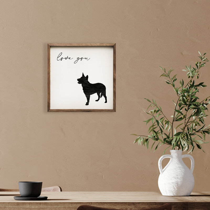 Love You Heeler White, 24" H x 24" W