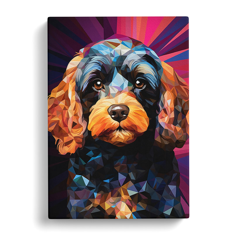 Cockapoo Geometric No.2 - No Frame Print, 60cm H x 40cm W x 3cm D