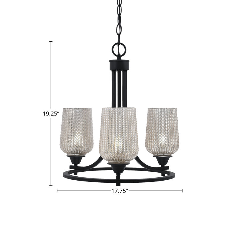 Paramount 3 Light Uplight Chandelier, Gray