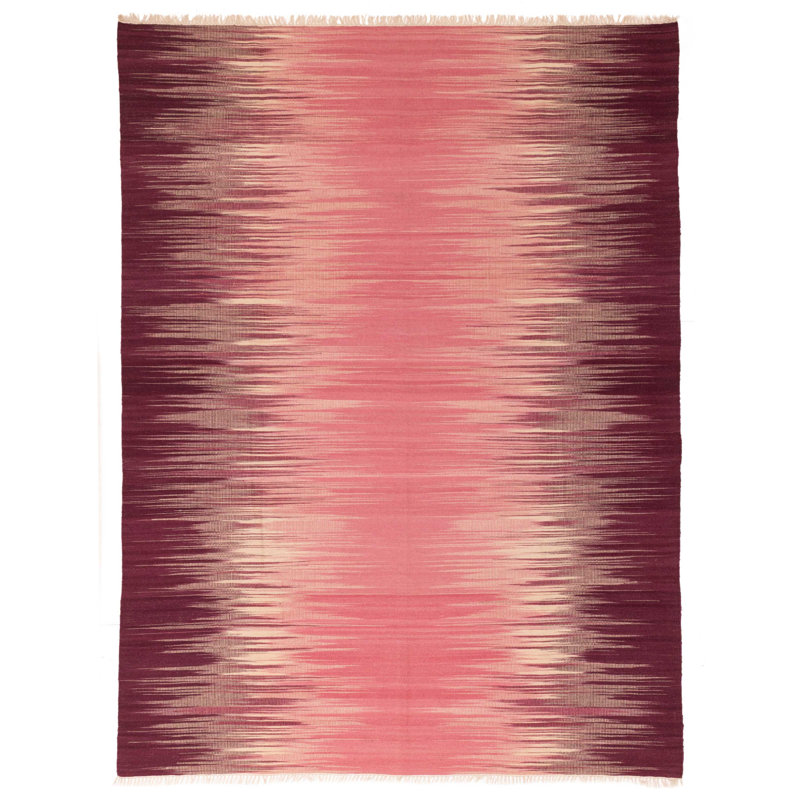 Ankim FW bourgogne, kilim rose 7 pi 11 po x 10 pi 4 po