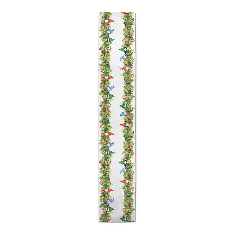 Chemin de table rectangulaire en polyester à motif floral Jen Jenend, 90 po x 16 po