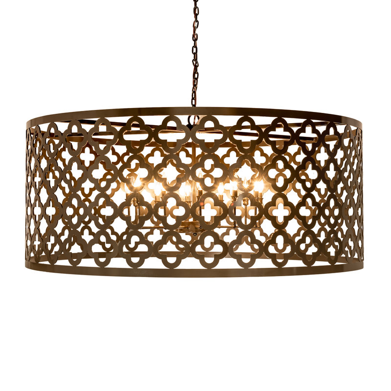 Luminaire suspendu tambour unique et remarquable à 12 lumières Citadel