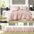 Diamond Quilted 3-piece Bedding Set, Blush Microfiber With Ruffle Edges