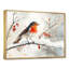 Oiseau Robin sur une branche enneigée I - oiseau, art mural-962042518-962042517-962042512