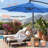 3 Piece Outdoor Patio Set with 10 Ft Cantilever Outdoor Umbrella with Base-63248841