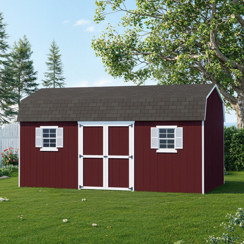 Value Gambrel Workshop Shed, 10x18 With Floor