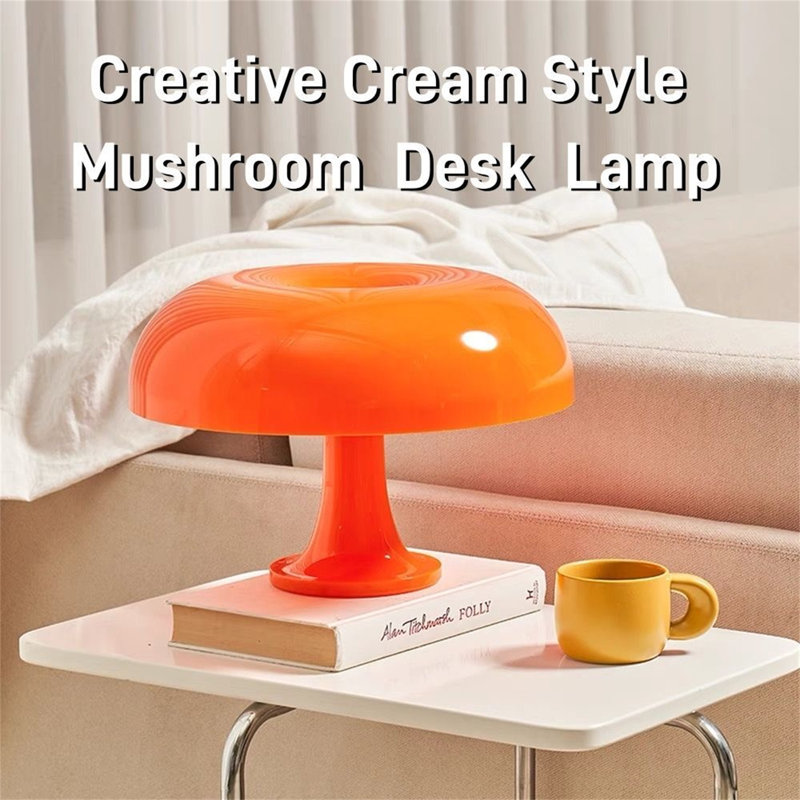 Mushroom Lamp, Bedroom Lamp, Small Idle Decorative Lamp, Novel Lamp, Orange