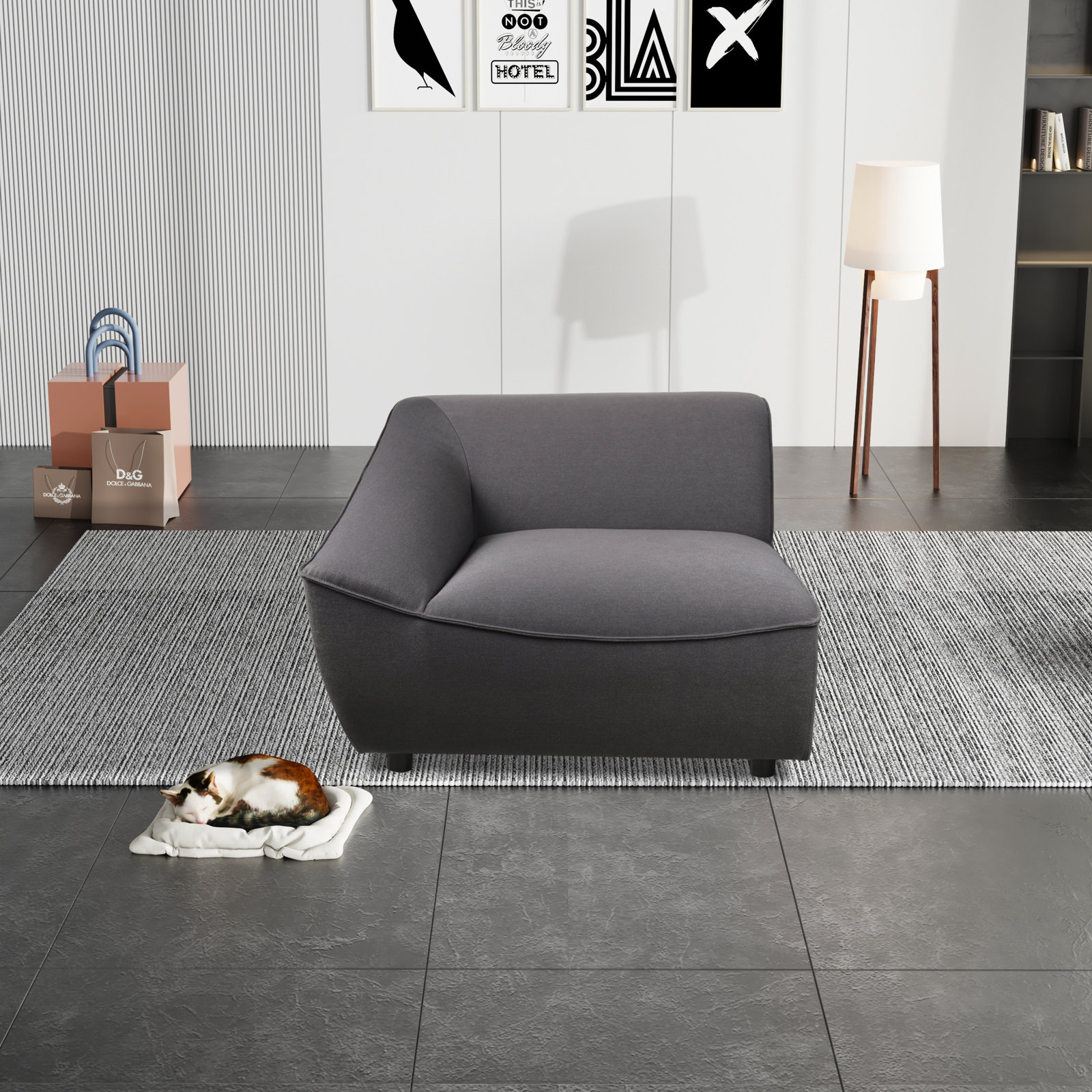 Lizzy Upholstered Left Arm Accent Chair