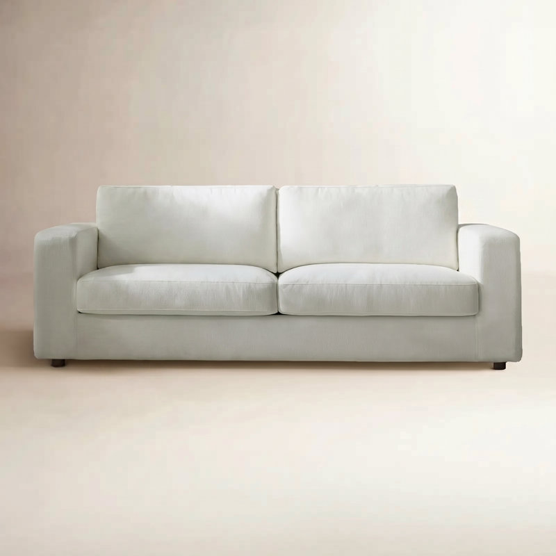 Canapé en mélange de duvet l 91,75 "Peter, Ivoire ivoire